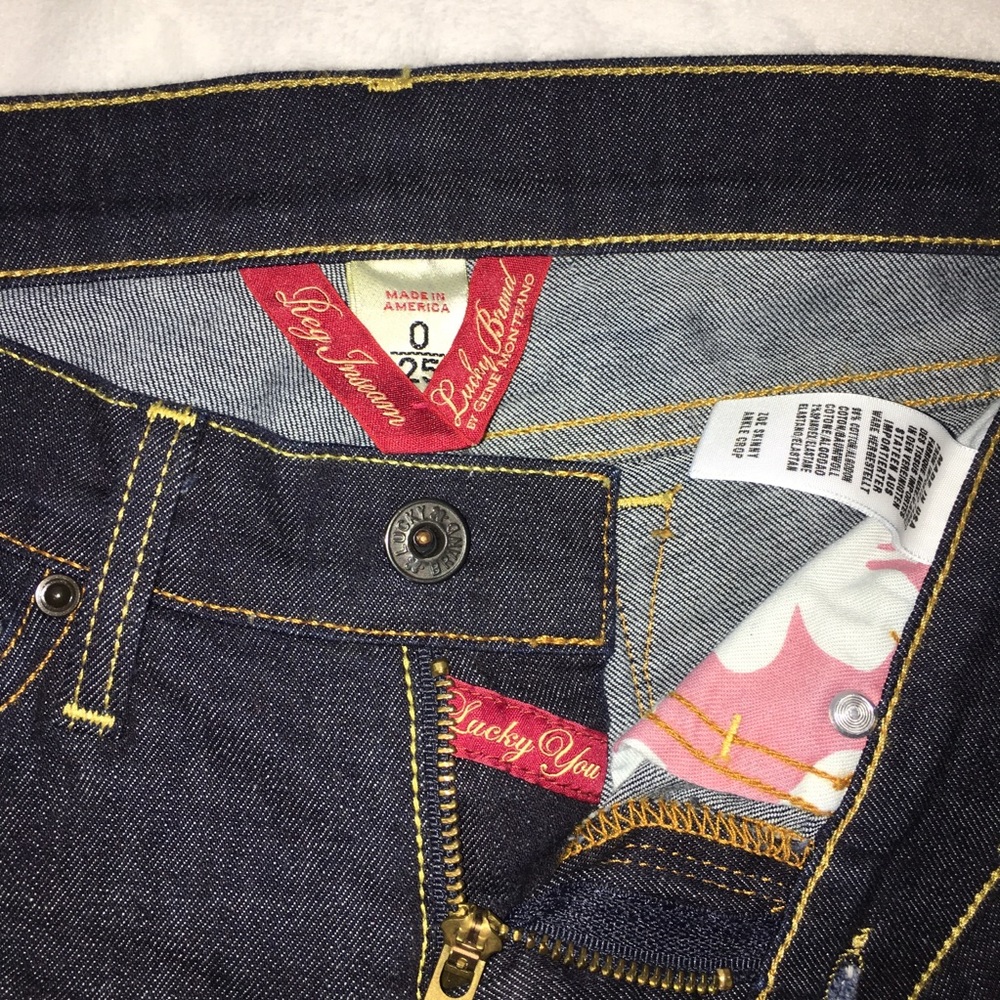 Lucky Brand skinny ankle Dark wash Sz 0/25 - Picture 1 of 7